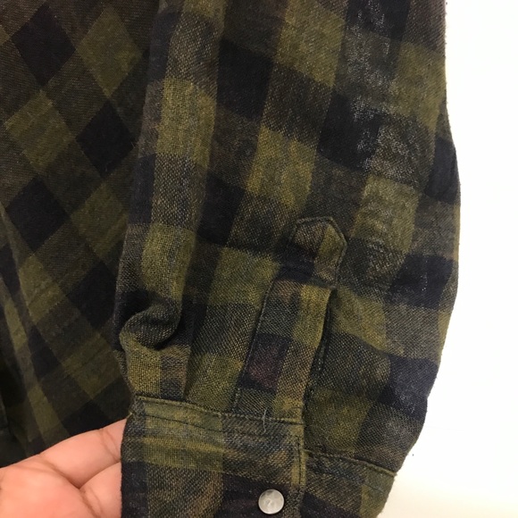 Free People Gauzy Lace Up Cutout Plaid Top M - Picture 5 of 6